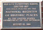 lutz4schoolhouseplaque2.jpg (47660 bytes)